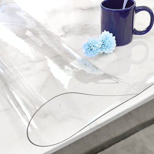 Kasepie Clear Table Protector 42x78 Inch, 2mm Thick PVC Table Cover for Kitchen & Dining Room, Scratch-Resistant Desk Mat, Rectangle Plastic Tabletop Protector