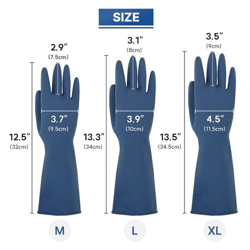HOMSSEM Dishwashing Gloves - 2 Pairs Premium Rubber Gloves for Cleaning - Urban Green, Blue