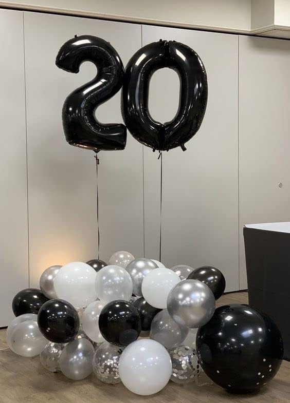 Number 0 Balloons - 40 Inch Black Number Balloons for Birthday, Wedding & Baby Shower Decorations
