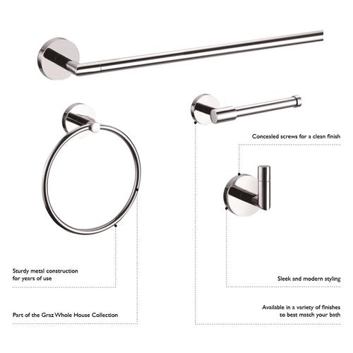 Design House 188722 Graz 4-Piece Bathroom Accessory Kit, Satin Nickel