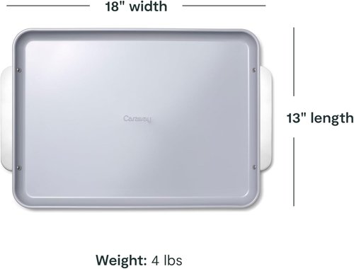 Caraway Non-Stick Ceramic Baking Sheet - Non-Toxic PTFE & PFOA Free - Ideal for Baking & Roasting - Large 18" x 13" - Marigold