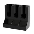 Richboom Cup and Lid Organizer, 6 Compartments with 2 Removable Dividers Coffee Station Countertop Cup Dispenser Condiment Organizer Accessories Caddy for Breakroom, Office, Home - Black