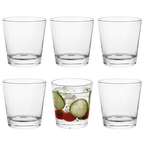 BTGLLAS 9oz Lowball Glasses, 6pc Short Glass Tumbler - Lead-Free Crystal Drinking Glasses for Water, Mojito, Tom Collins - Premium Bar Glassware & Cocktail Glass Set (6, Small)