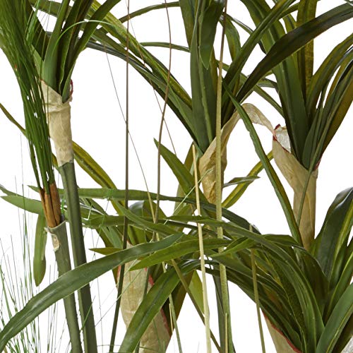 Nearly Natural Papyrus Plant with Faux Soil Arrangement