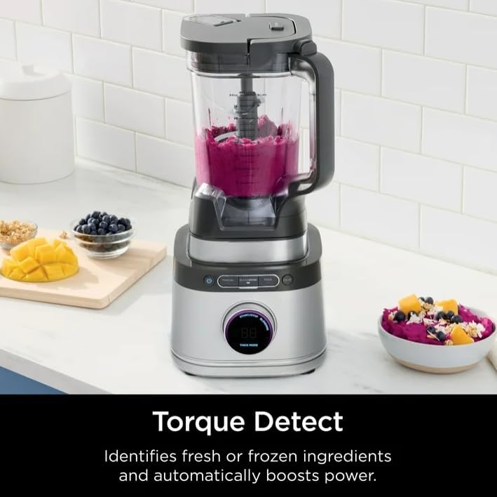 Niin-jaa Detectt 72 Oz Blender - 3 Speeds, BlendSense Technology, 1700W Crushing Blades, Silver