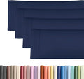 Skiennix Body Pillowcases Set of 4 | Soft 20x54 Long Pillow Covers for Side Sleepers - Navy Blue, Machine Washable