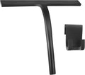 Skiennix Shower Squeegee - Premium Glass Door & Mirror Cleaner with Hook - Black Silicone Finish