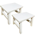 Rose and burlap 7.5'' Wooden Step Stools(2 Pack), Preassembled Kids Step Stool with Anti-Slip Bottom, for Toilet Potty Training, Bathroom Sink, Toddler Shower, Kitchen Counter(White)