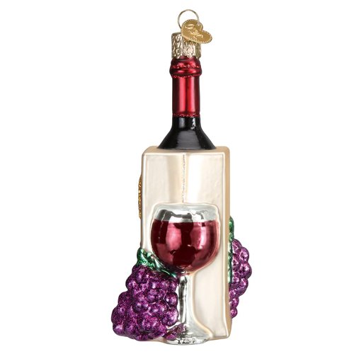 Old World Christmas Napa Valley Glass Blown Ornament for Christmas Tree, Handcrafted Holiday Decoration, Adult Beverages Collection