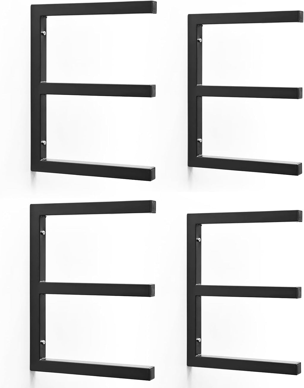 Wood Organizer Rack by [Brand Name] - Heavy Duty Wall-Mounted Lumber Storage | 3-Level System, Holds 220 LBS Per Level (Black)