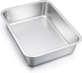 E-far Deep Lasagna Pan - Stainless Steel Roasting Dish, 12.75 x 10 x 3.2 Inches, Non-Toxic & Dishwasher Safe