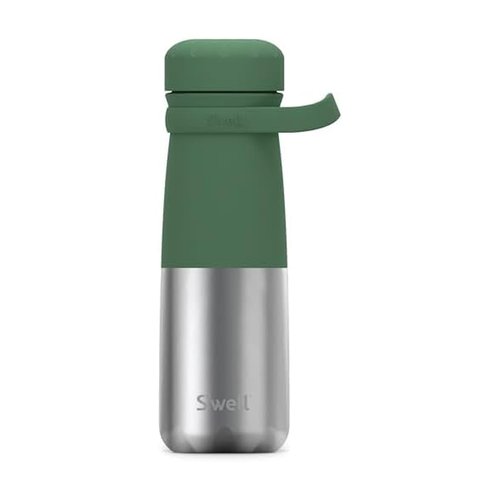 S'well Stainless Steel Traveler With Handle, 24oz, Matcha Silver Lining, Triple Layered Vacuum Insulated Containers Keeps Drinks Cold for 40 Hours and Hot for 16, BPA Free, Easy Carrying On the Go