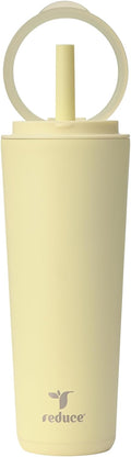 REDUCE Halo 24 oz Stainless Steel Tumbler - Vacuum Insulated Travel Mug | Spill Proof & Dishwasher Safe - French Vanilla