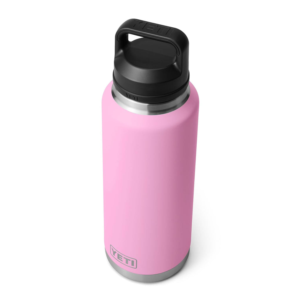 YETI Rambler 46 oz Bottle, Leakproof, Vacuum Insulated, Stainless Steel with Chug Cap, Power Pink