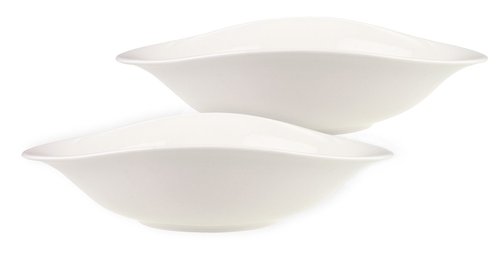 Villeroy & Boch Dune VAPIANO Pasta Bowl, 2 pieces, Premium Porcelain, White