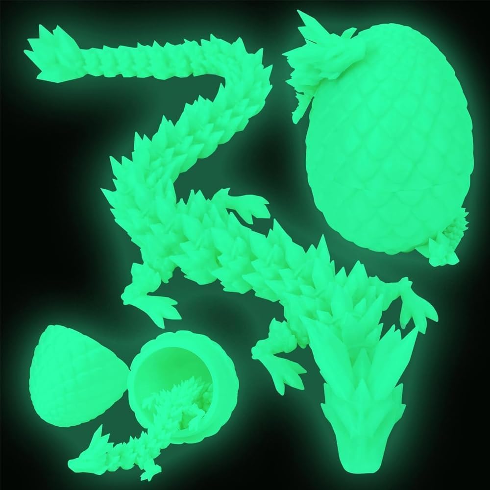 Skiennix 3D Printed Dragon Figurine - Unique Egg Design for Home Office Decor | Executive Desk Accent