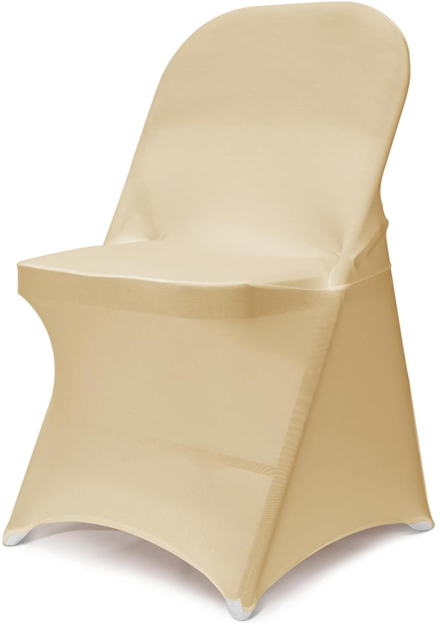 AZAMIA Stretch Folding Chair Covers 30pcs Spandex Chair Covers Protector for Wedding Party Dining Banquet, Washable Universal Fitted Chair Slipcovers for Celebration Birthday (Champagne, 30pcs)