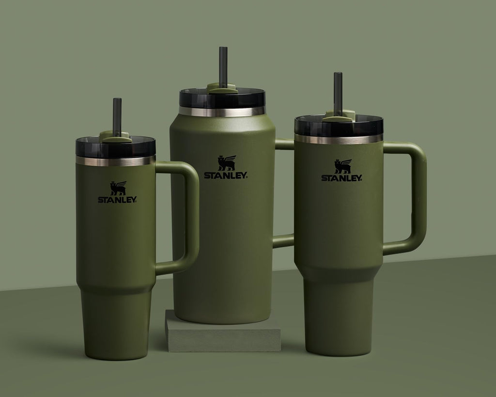 STANLEY Quencher H2.0 Tumbler - 64 oz Insulated Stainless Steel Cup with Handle & Straw | Dried Pine Color