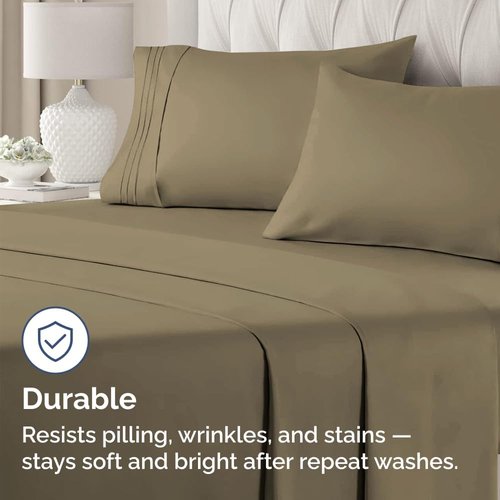 King Standard Pillow Cases - Soft Hotel Quality Covers for Comfy Bedding | 4-Piece Set in Khaki