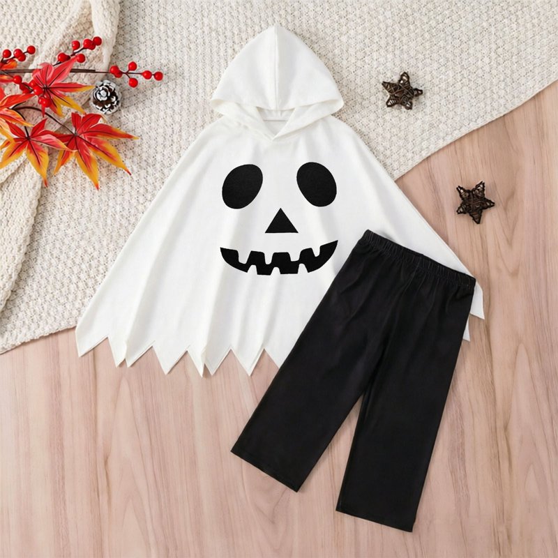 White Boys Halloween Party Outfit Set for 5-6 Years - Comfortable Casual 2-Piece