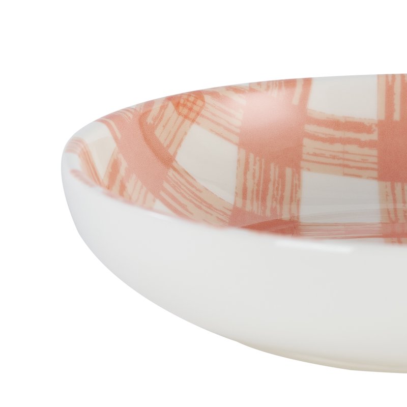 Ceramic Easter Dinner Bowls Set of 4 - Colorful Checkered Design