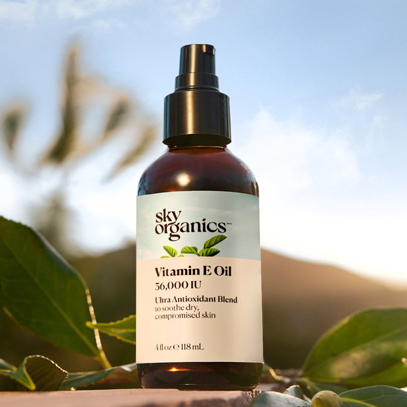 Organic Vitamin E Face and Body Oil for Dry Skin, 4 fl oz