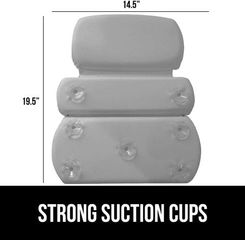 GORILLA GRIP Bath Pillow - Luxury Tub Headrest with Strong Suction Cups | XL Gray Spa Essential