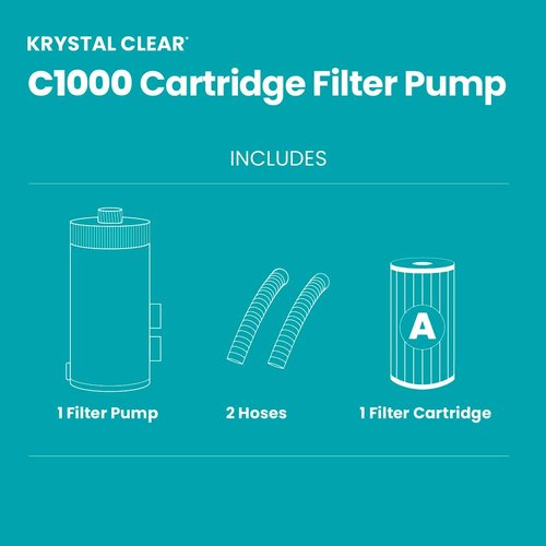 **INTEX C1000 Cartridge Filter Pump - 1000 GPH Flow Rate with HydroAeration Technology | Includes Type A Filter Cartridge**