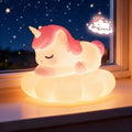 Mewaii Cloud Unicorn Night Light for Kids, Portable Lamp with Wireless Charging Cloud Base, 3-Level Dimmable & 30-Min Auto Timer, Gift for Girls, Baby Nursery Decoration
