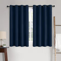 MIULEE Blackout Curtains - 100% Linen Textured Thermal Insulated Drapes | Midnight Blue, 52 x 72 Inch (2 Panels)