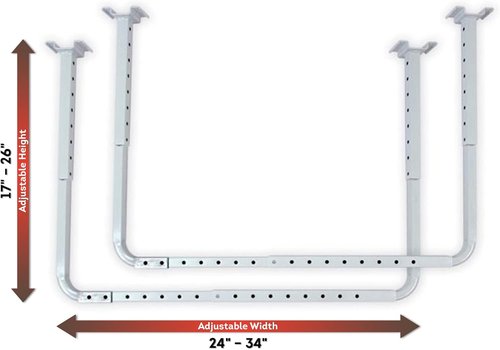 HyLoft Adjustable Garage Ceiling Mount Storage Rack Kit - 33" x 34" | White Overhead Organizer