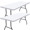Smiry 2 Pack Rectangle Picnic Table Cloth, Waterproof Elastic Fitted Tablecloths, Washable Polyester Rectangular Patio Table Cover for Camping, Indoor and Outdoor (White, 30"x72")