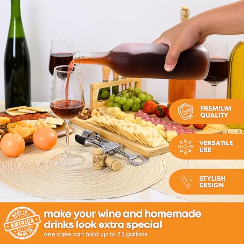 FastRack - 750ml Clear Bordeaux Wine Bottles (Pack of 48) | W5 Clear/Flint Flat-Bottomed Cork Top Liquor Bottles | 750 ml Glass Bottle for Wine Making | 4 Cases of 12 - NO CORKS INCLUDED