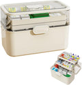 Skiennix Portable 3-Layer Medicine Organizer - Foldable First Aid Box with Removable Small Box | Dustproof & Moisture-Proof (Large)