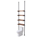 VEVOR Over the Toilet Storage, 4-Tier Adjustable Over Toilet Bathroom Organizer, Low-carbon Steel 53"-132" Tall Storage Shelf Rack, Easy Assembly Laundry Space Saver, for Small Rooms, Fit Most Toilets
