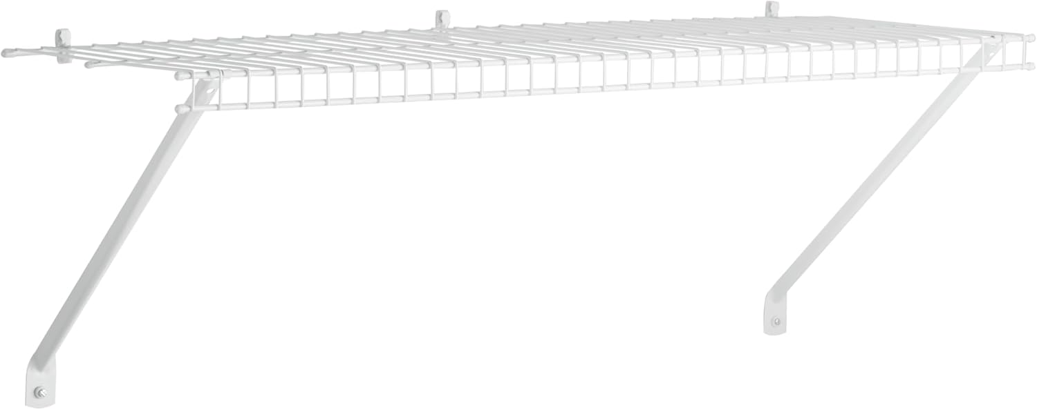 Rubbermaid Direct Wall Shelf - 3 Ft. Wide Wire Shelving Organizer with Mounting Hardware | White for Home & Laundry