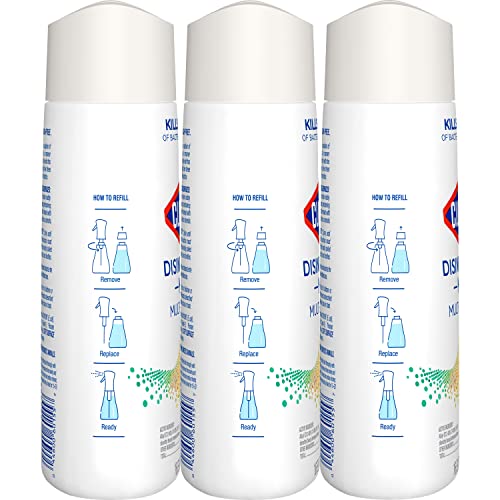 Clorox Disinfecting Mist, Lemongrass Mandarin, Household Essentials, 3 Refills, 16 Fl Oz Each