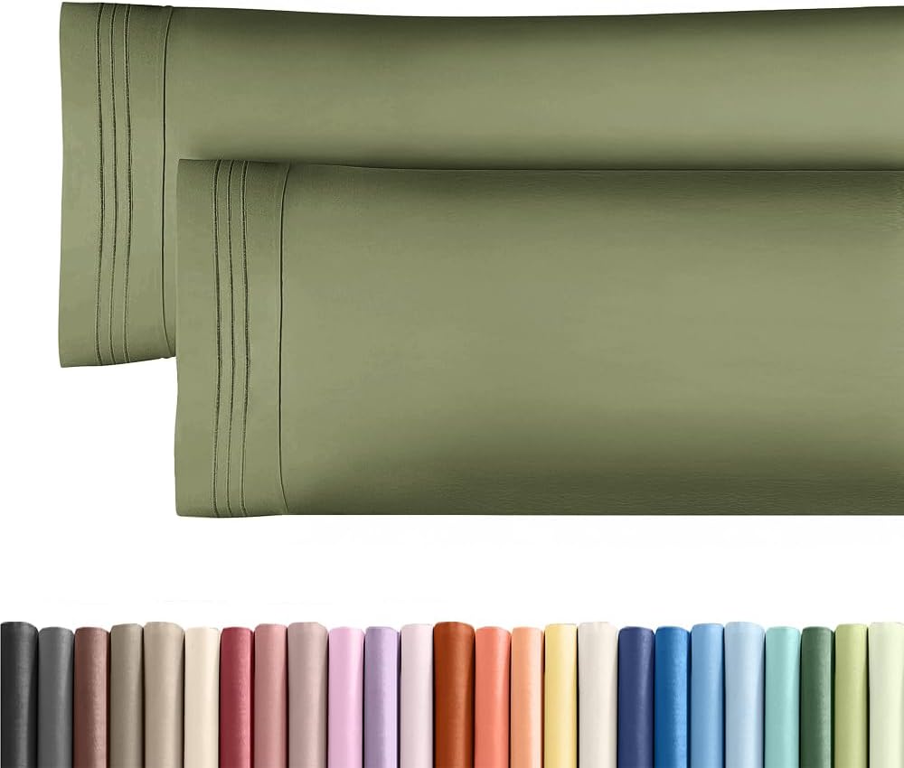 Skiennix Body Pillowcases Set of 2 | 20x54 Soft & Breathable Pillow Covers for Side Sleepers - Sage Green, Wrinkle-Free & Machine Washable