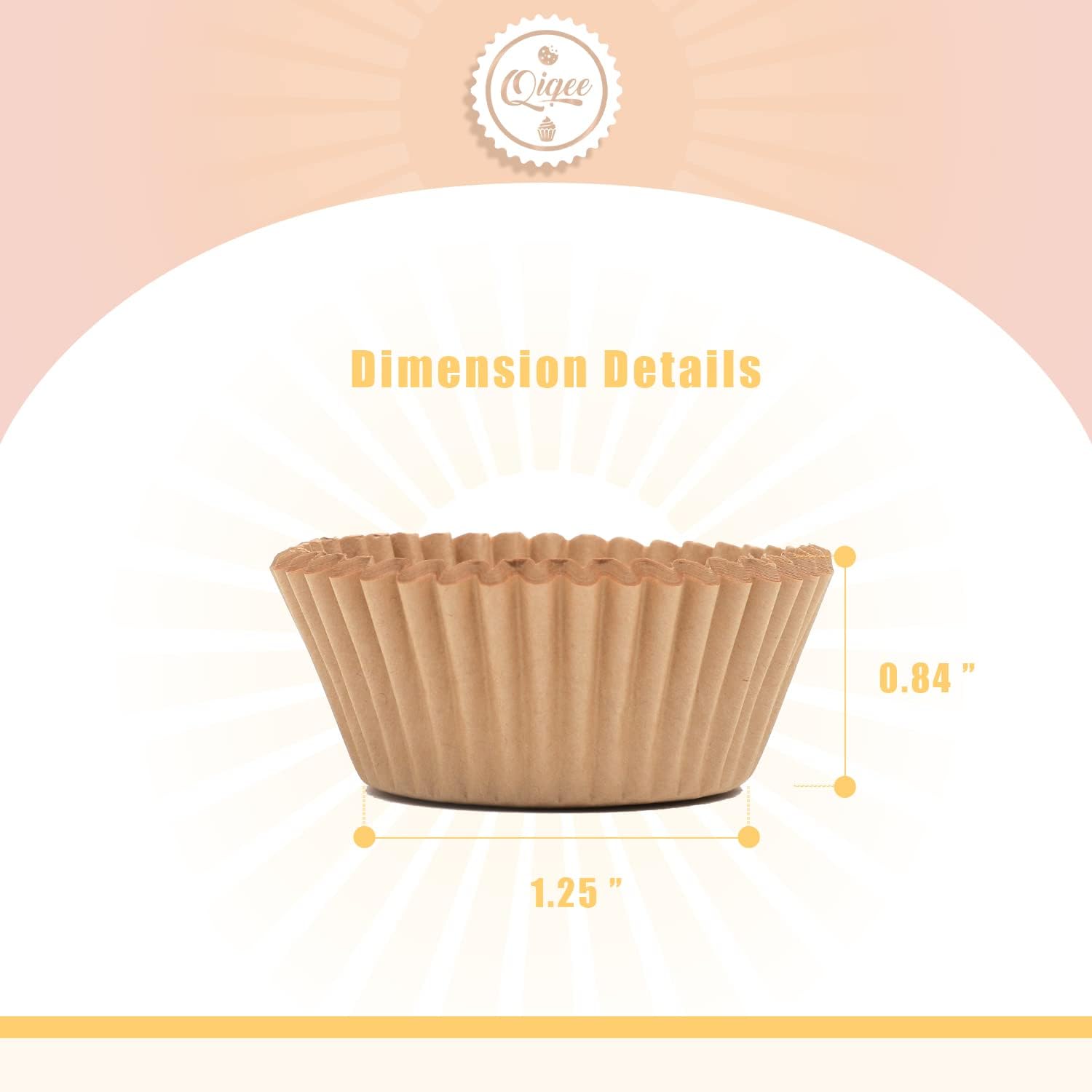 Qiqee 1000 Count Mini Cupcake Liners - Natural Food Grade Baking Cups | No Smell, Small Size