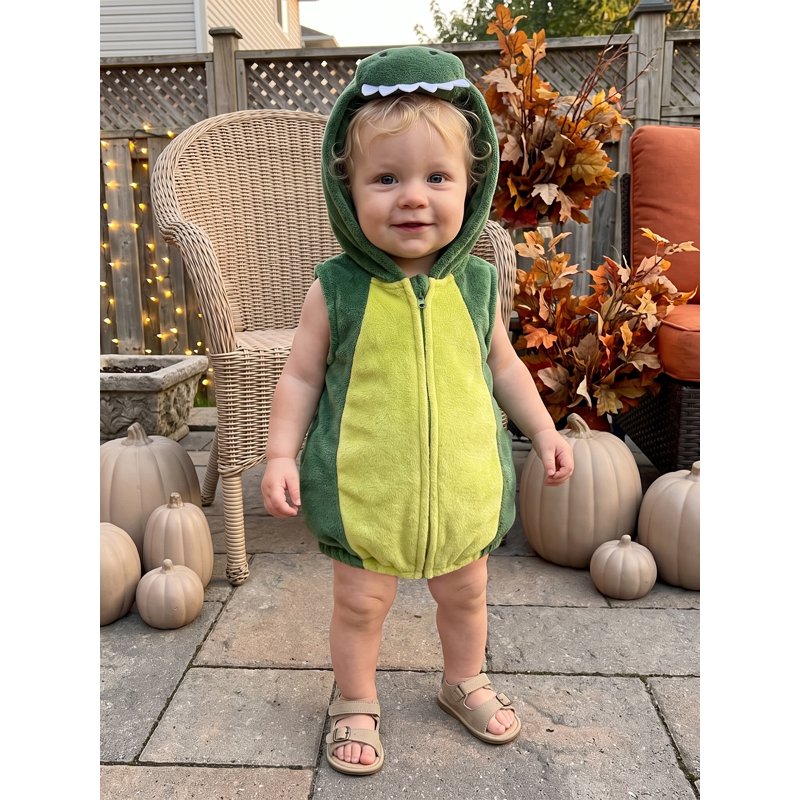 Toddler Dinosaur Costume Kids Infant Halloween Animal Outfit Sleeveless Hooded Top