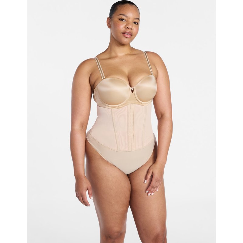Women's Waist Trainer with Supportive Power Mesh - Adobe Tan XXXL