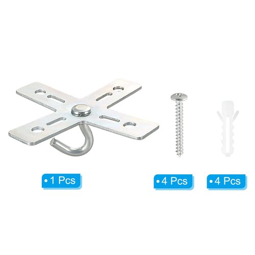 PATIKIL Ceiling Hook Kit, Cross Design Metal Plate Mount Hanger Holder Ceiling Fan Light Fixture for Hanging Light Chandelier