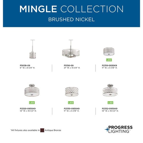 Progress Lighting Mingle LED Collection 11" Flush Mount