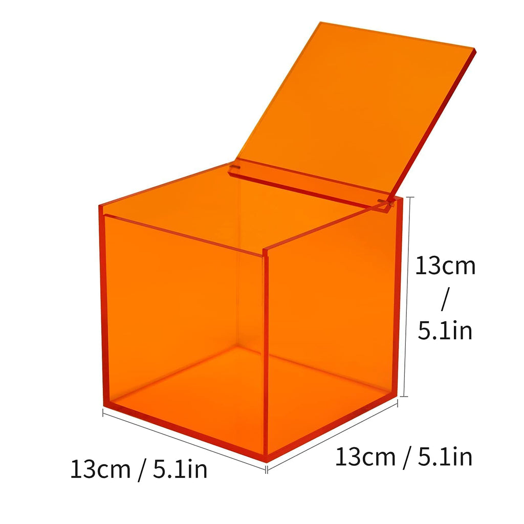 Coffee Capsule Storage Box Coffee Pod Holder Organizers Accessories Anti Dust Durable Clear Acrylic Box for House and Office Use, Orange, 5x5 In
