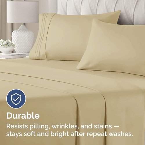 King Pillow Cases by [Brand Name] - Ultra Soft Hotel Quality Covers | Wrinkle-Free, Stain Resistant - 2 Piece Set in Beige