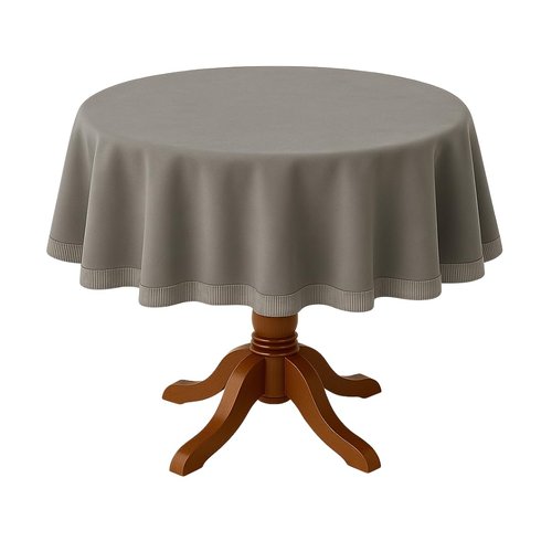 Baron Barclay Deluxe Suede Round Table Cover - 54" - Gray