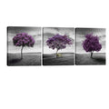 Pyradecor 3 Panels Purple Trees Giclee Canvas Prints Wall art Paintings for Living Room Bedroom Home Decorations Large Modern Gallery Wrapped Landscape Fall Forest Pictures Artwork Ready to Hang L
