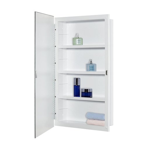 IDYLLOR Plastic Medicine Mirror Cabinet for Bathroom 16 x 26 inch, Surface and Recessed Mount