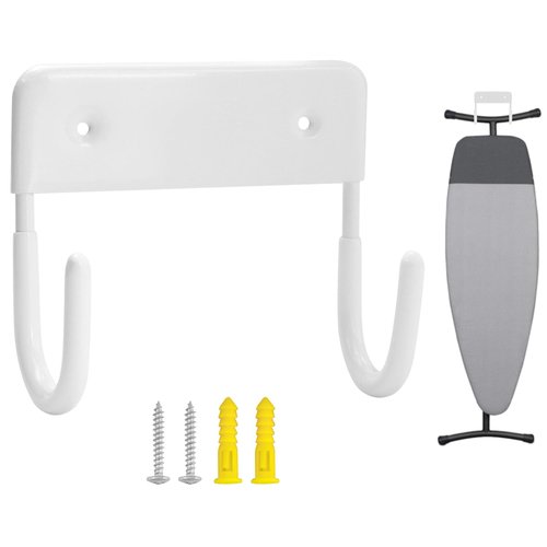 QWORK Ironing Board Wall Mount - Heavy Duty Ironing Board Hanger with 5 Inch Length, Iron Board Hook Wall Mount