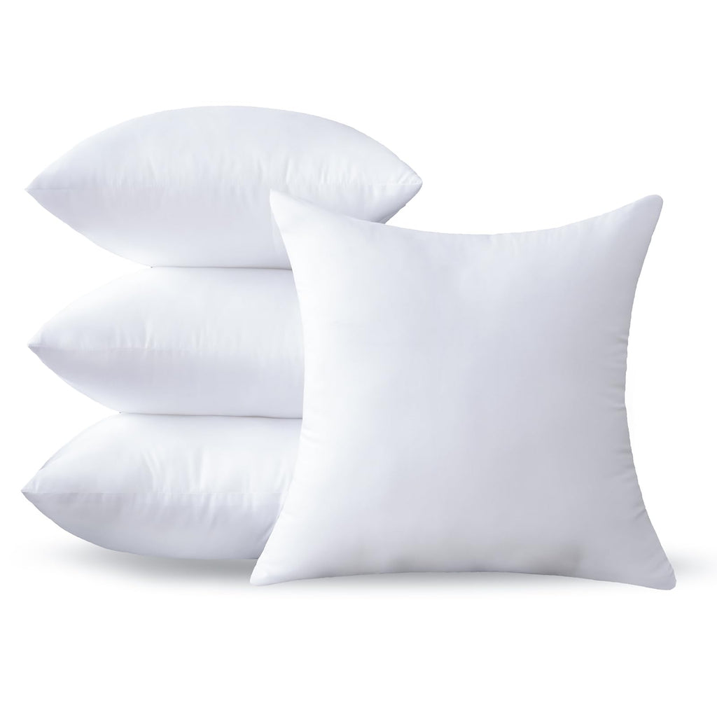 OTPIPCS 20 x 20 Pillow Inserts Set of 4 - Premium Soft and Fluffy 20 Inch Large Sofa Decorative White Square Throw Pillow Inserts Stuffing for Living Room Couch and Bedroom Interior Cushions